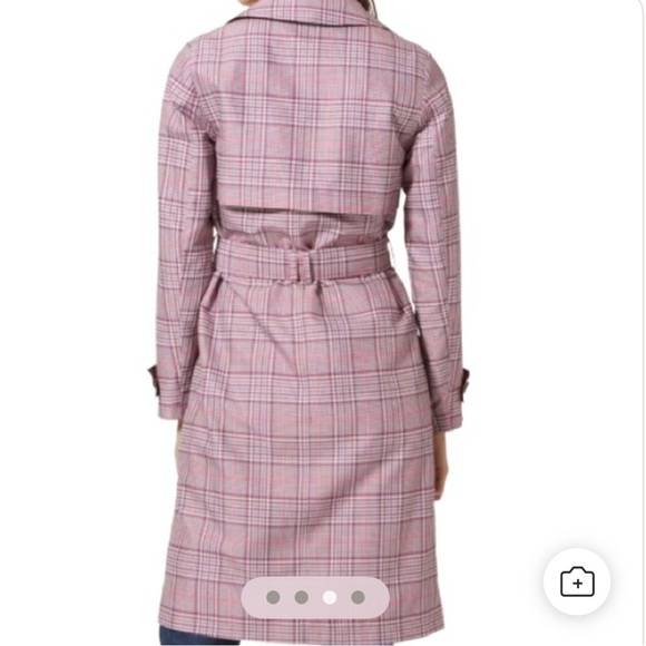 Trench Coat Plaid Belted Double Breasted Storm Flap M&S Collection Size 16 - Picture 3 of 11